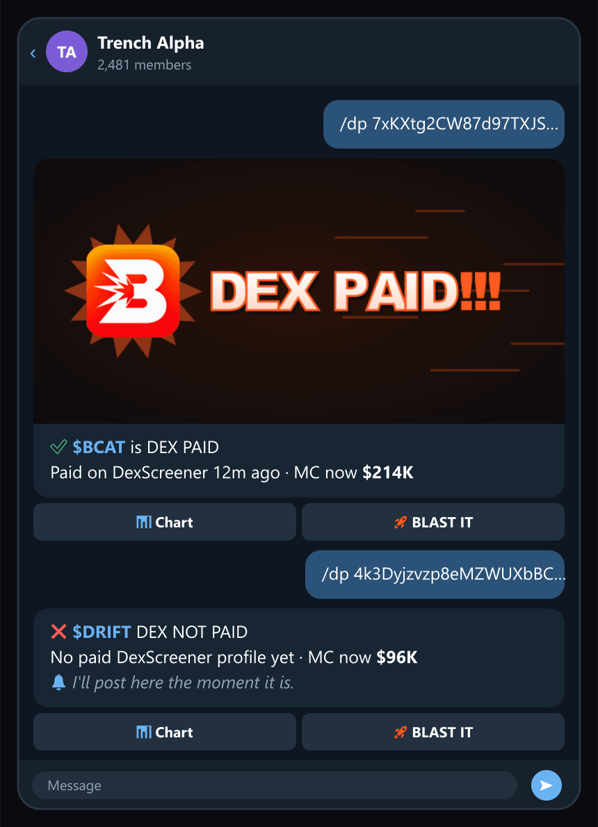 /dp in a group: paid, or not yet and watched.