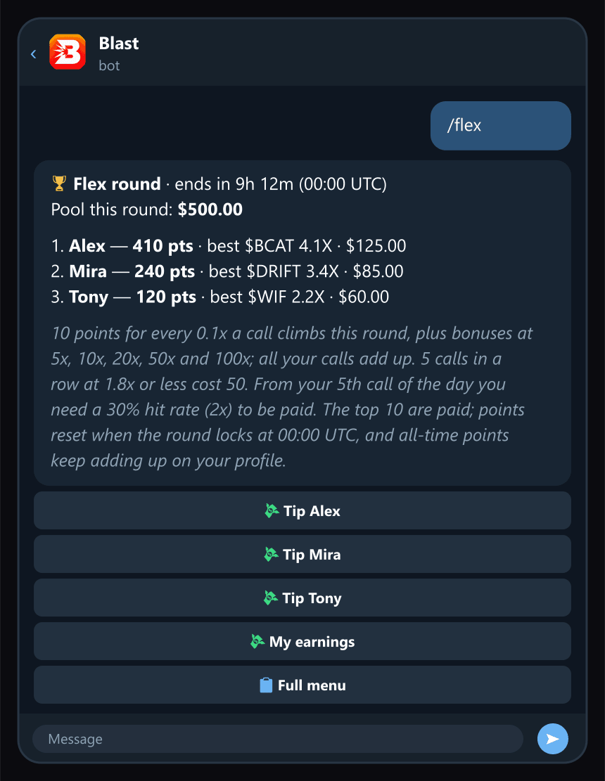 /flex: today's board, the pool and what each place pays.