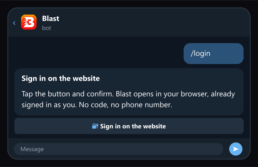 /login: one tap, and the website opens signed in.