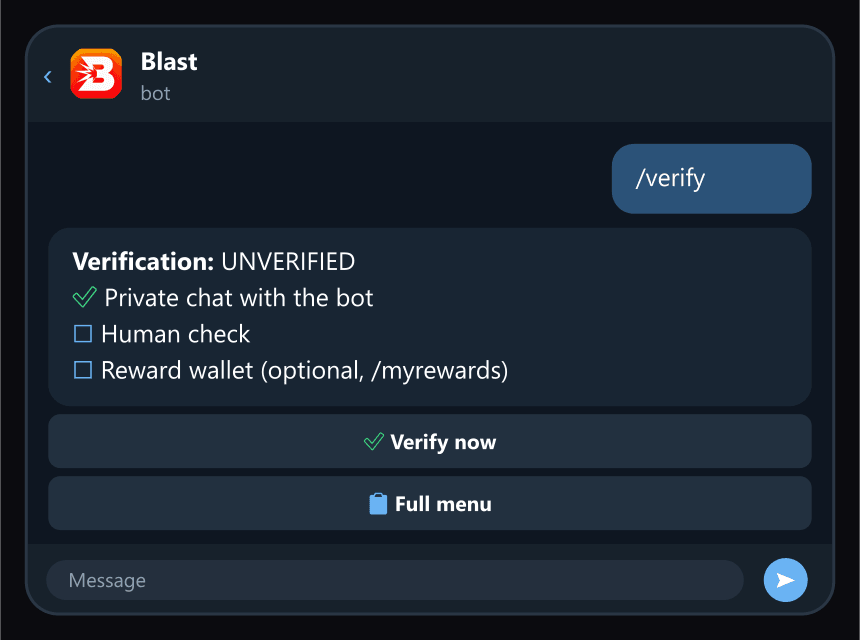 /verify shows what's done and what's left.