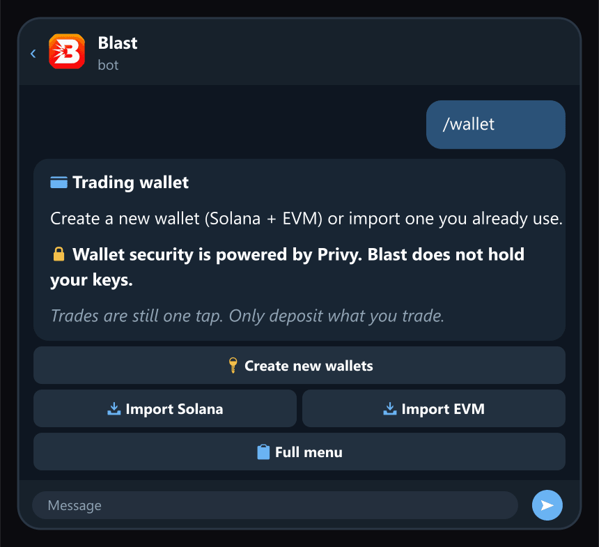 /wallet before you have one: create new wallets or import your own.